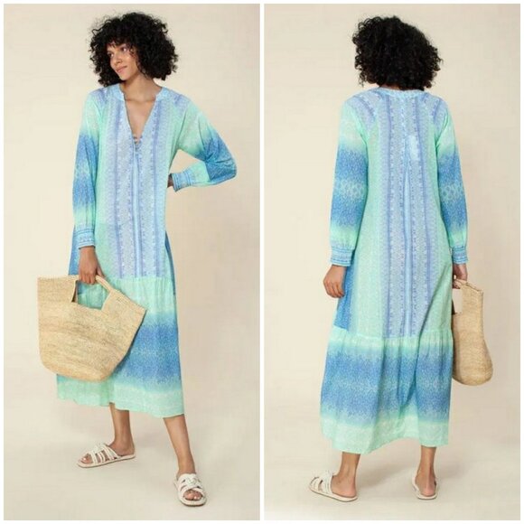 💕HALE BOB💕 Leta Maxi Dress ~ Blue Green Medium NWOT - Picture 2 of 4